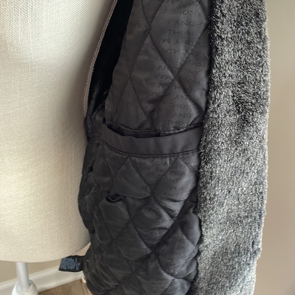 Mens Marc Anthony fur collar coat - Picture 4 of 5